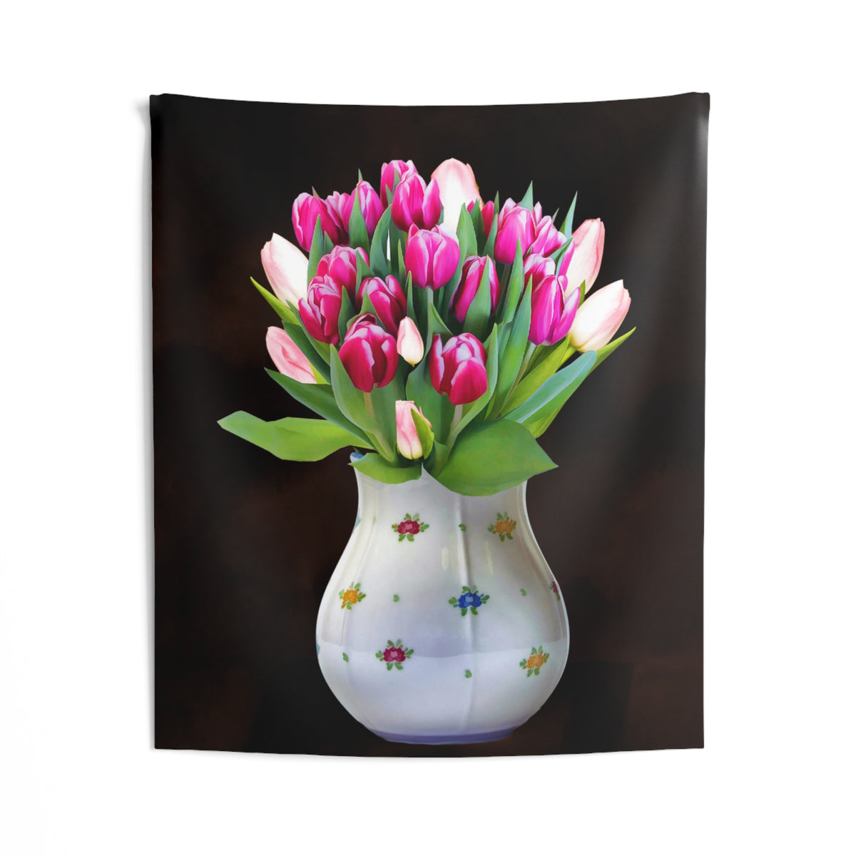 Pink Flower Vase Tapestry