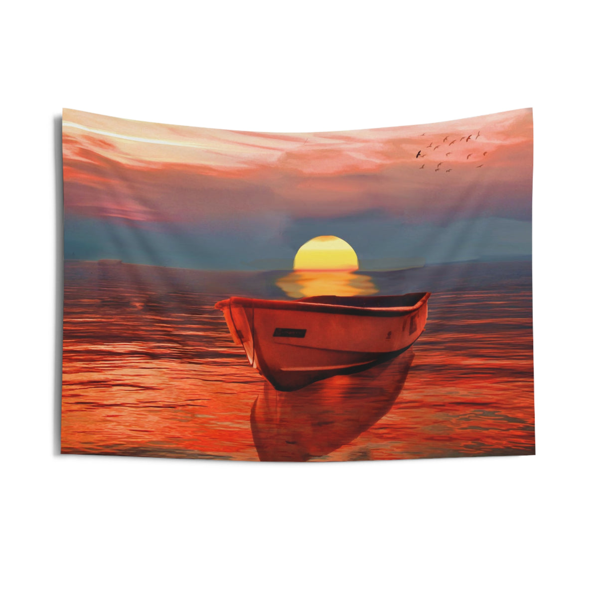 Sailing Ship Sunrise Tapestry