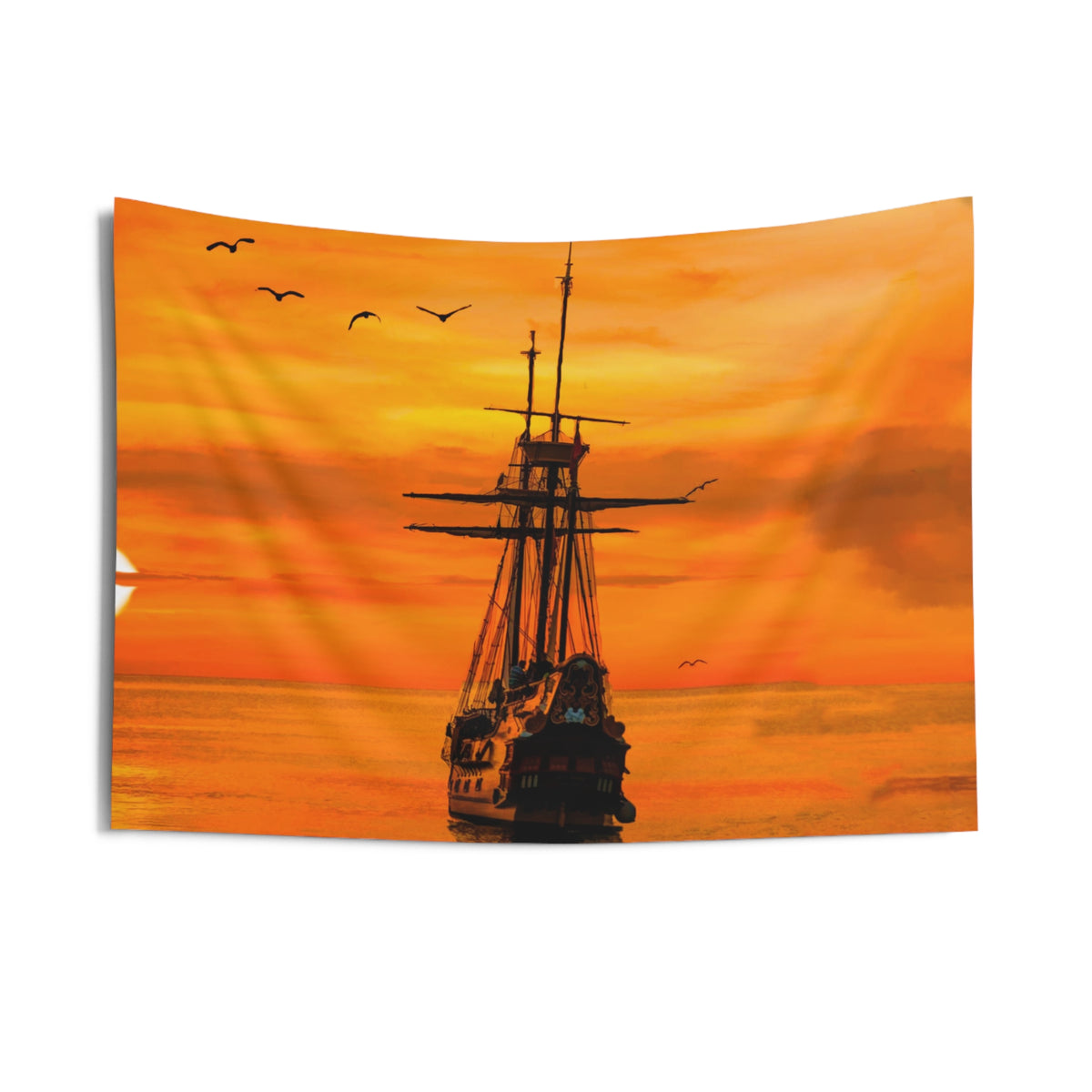 Ship Sunrise Tapestry