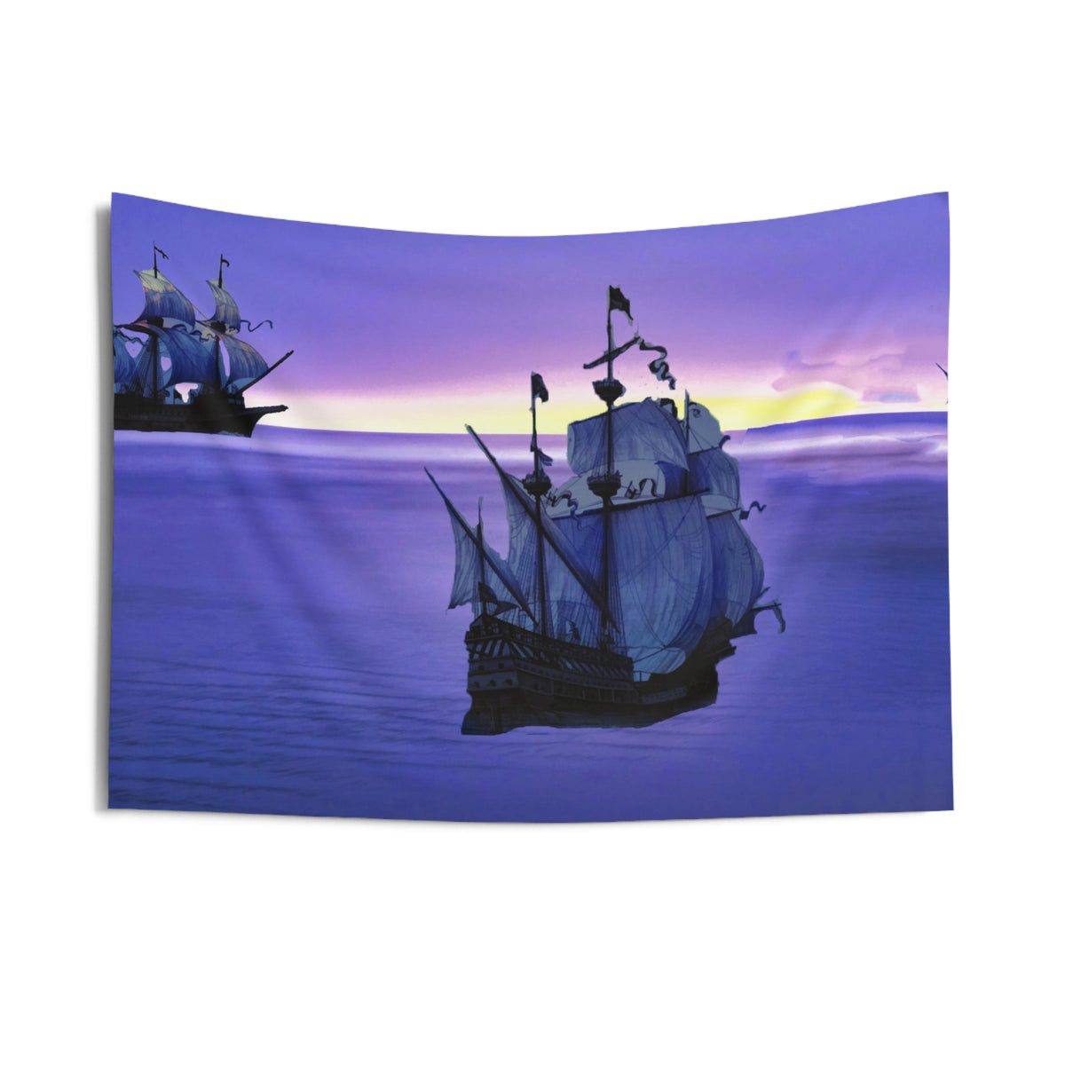 Blue Sailing Ship Tapestry