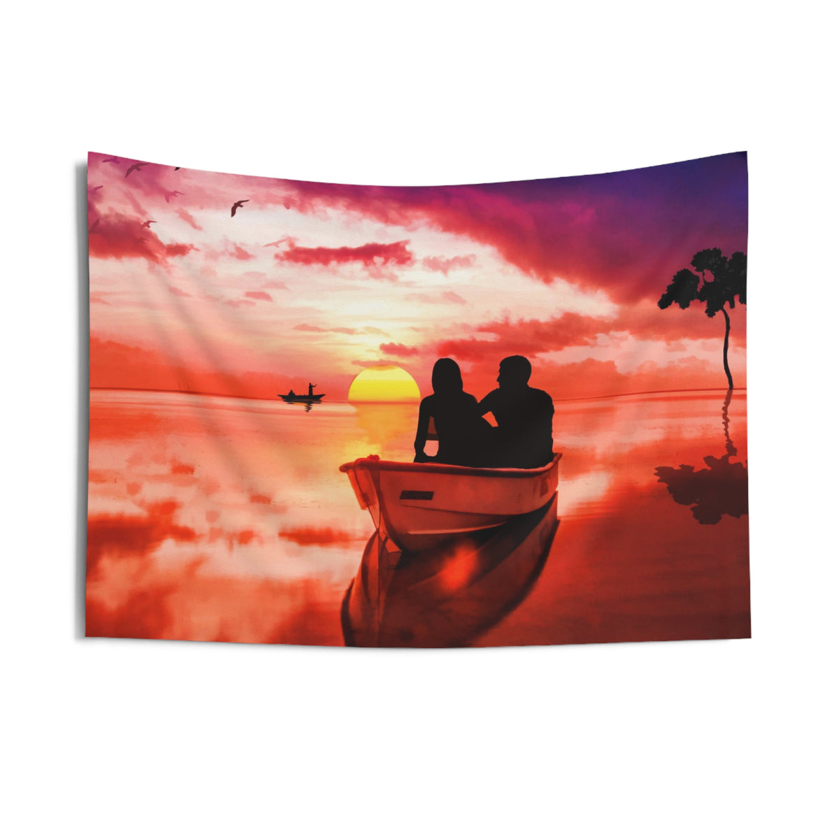 Couple Love Boat Tapestry