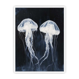 jellyfish black and white Framed Print