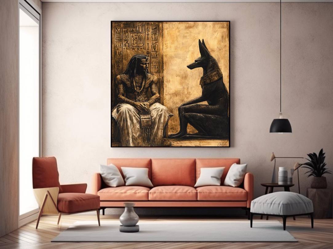 The King with Anubis