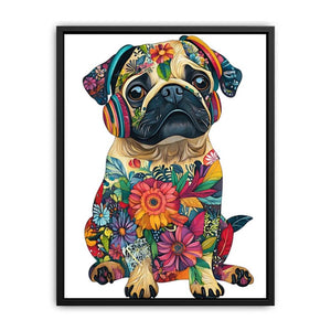 Whimsical Pug Painting