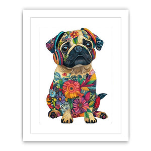 Whimsical Pug Streched canvas