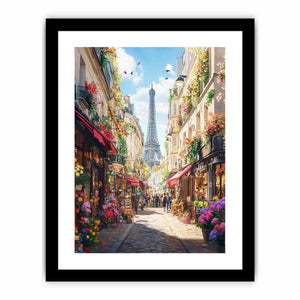 Vibrant street in paris Art Print