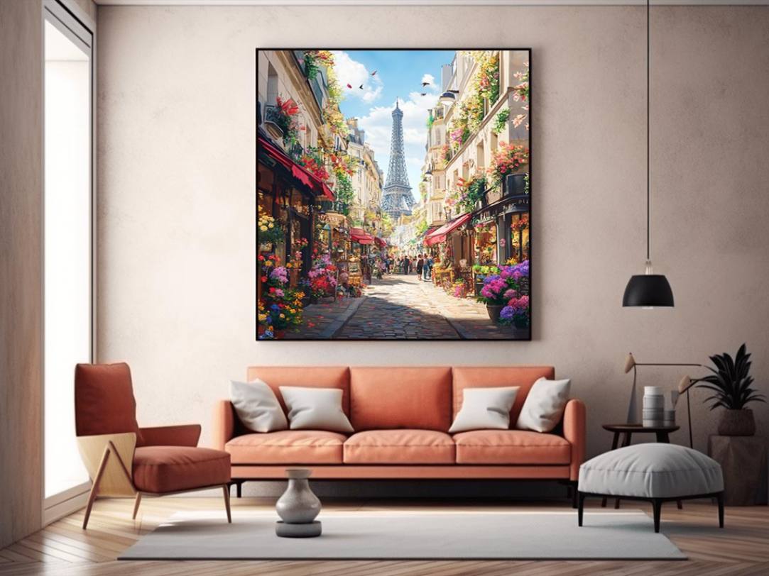 Vibrant street in paris