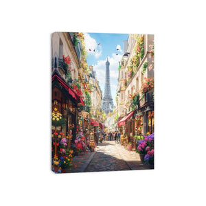 Vibrant street in paris Canvas Print