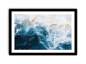 Gold teal Ocean Art Print