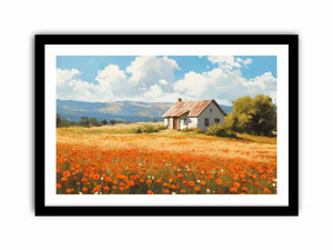 Poppies Landscape Art Print