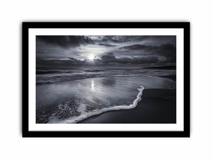 monochrome beach Art Print