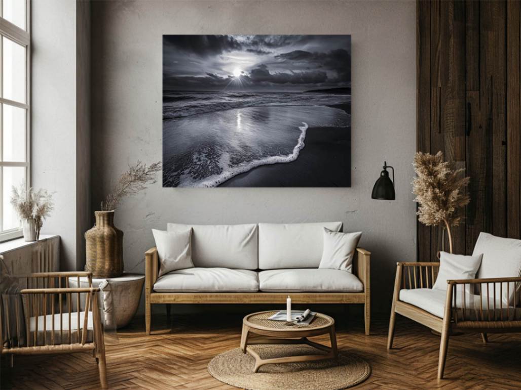 monochrome beach