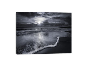 monochrome beach Canvas Print