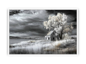 monochrome Barn Framed Print