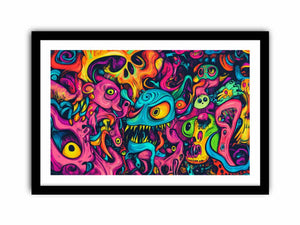 Silent Screams In Neon Art Print