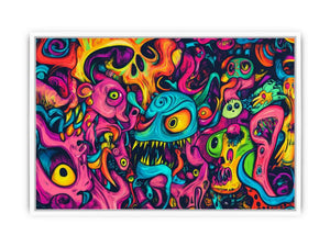 Silent Screams In Neon Framed Print