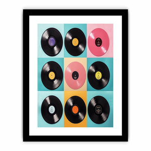 Vinatge Vinyl Records Art Print