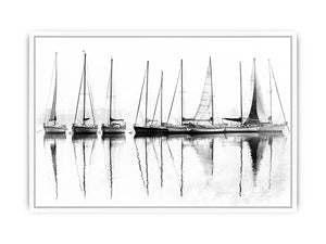 Sailbots In Harbour Framed Print
