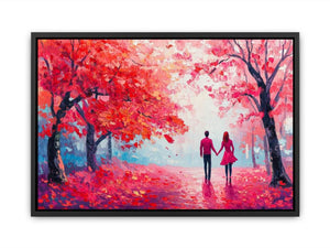 Hand In Hand Through Autumn Painting