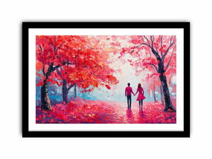 Hand In Hand Through Autumn Art Print