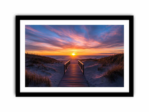 Beach Path Sunset Art Print