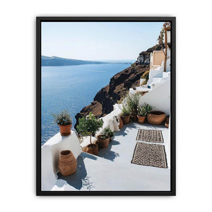 Terrace In Santorini Painting