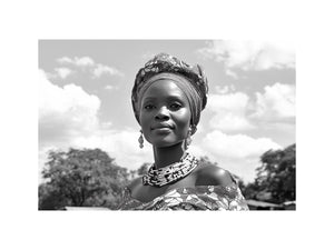 Black and white woman portrait canvas art for elegant hallway decor.