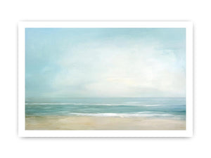 Minimalist ocean horizon artwork for calming bedroom and modern interior decor