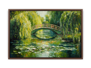 Willow Reflection a lush green lily pond