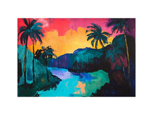 Tropical Afterglow a bold tropical river landscape