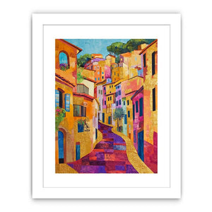 Golden Hillside a vibrant vertical village street