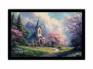 Blossom Chapel a peaceful chapel set beneath snowy mountains