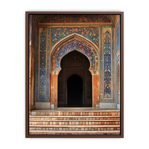 Ornate tiled archway canvas art for elegant hallway or entryway decor.