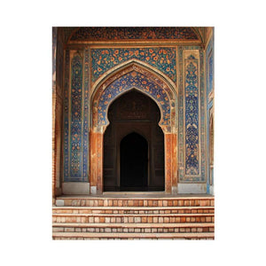 Ornate tiled archway canvas art for elegant hallway or entryway decor.