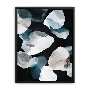 Organic abstract stone canvas art for minimalist bedroom or modern living room decor.