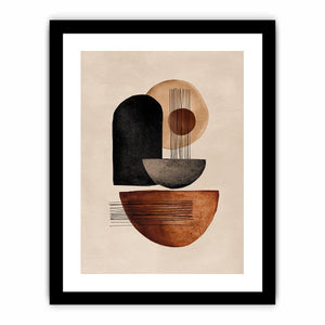 Earth tone geometric abstract canvas art for modern entryway decor.