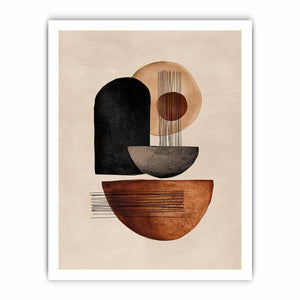 Earth tone geometric abstract canvas art for modern entryway decor.