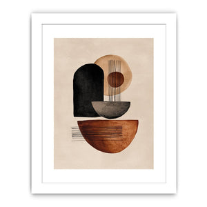 Earth tone geometric abstract canvas art for modern entryway decor.