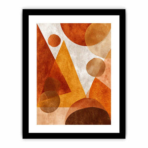 Bold orange geometric abstract canvas art for modern living room decor.