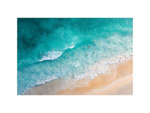 Turquoise Surf Break premium wall art for modern living room decor