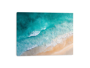 Turquoise Surf Break premium wall art for modern living room decor