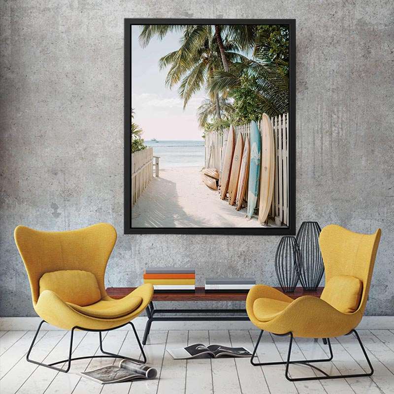 Coastal Boardwalk Escape premium wall art for modern living room decor