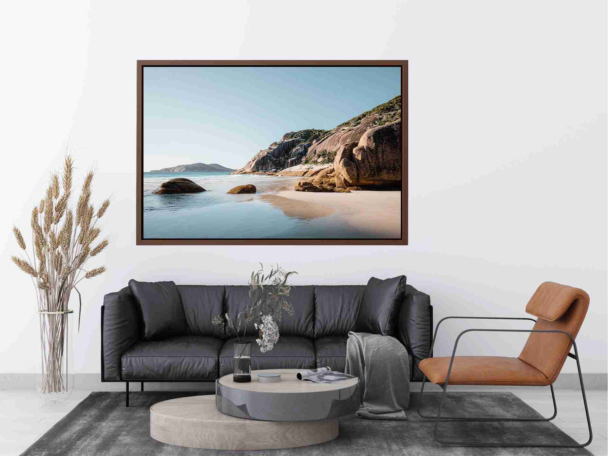 Granite Shore Calm premium wall art for modern living room decor
