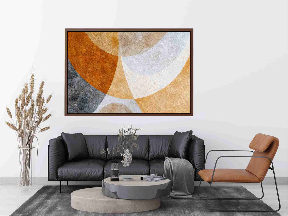 Golden Arc Harmony premium wall art for modern living room decor