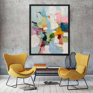Pastel Impasto Bloom premium wall art for modern living room decor