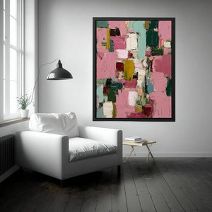 Rosewood Color Blocks premium wall art for modern living room decor
