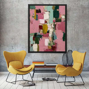 Rosewood Color Blocks premium wall art for modern living room decor