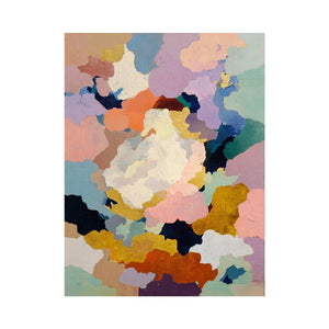 Pastel abstract canvas art with soft color fields for modern bedroom decor.