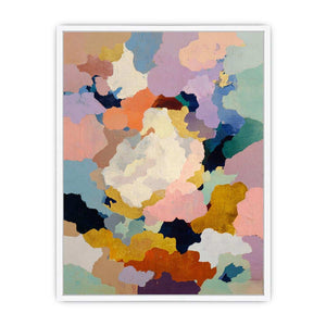 Pastel abstract canvas art with soft color fields for modern bedroom decor.