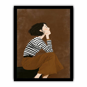 Fashion woman illustration canvas art for chic bedroom decor.